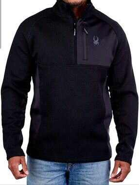 BLACK Spyder Gait 1/2 Zip Pullover Mens Size Small